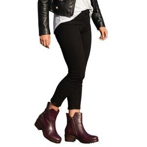 Bueno Fallon Boot Womens 10.5 EU41 Leather Merlot Purple Lug Sole Zipper